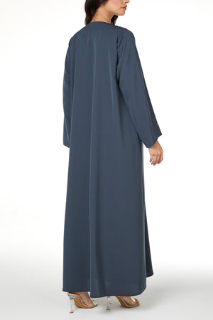 Green Lio Crepe Abaya with Front Beadwork Detail