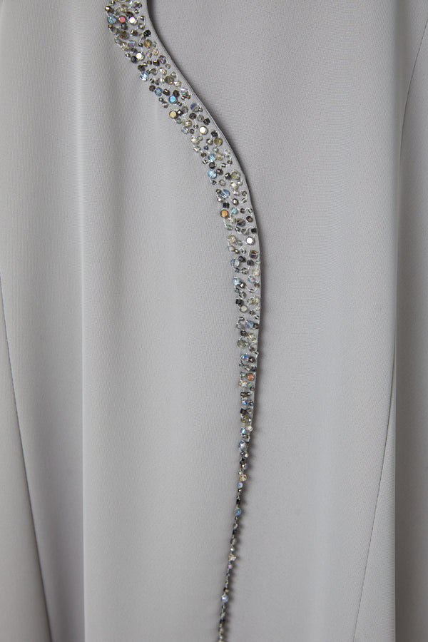 Green Sovia Crepe, Front Beadwork Detail
