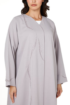 Pink Sovia crepe, Front Beadwork Pintuck Detail