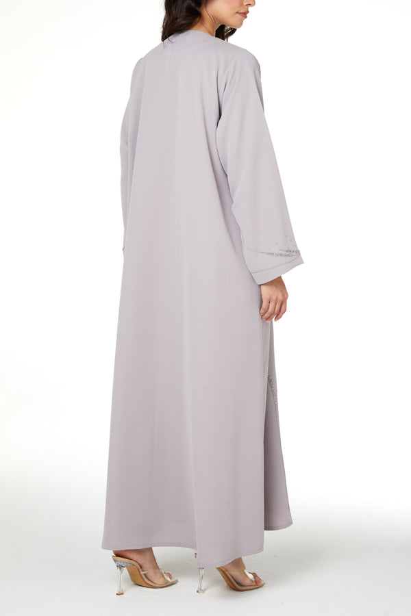 Pink Sovia crepe, Front Beadwork Pintuck Detail