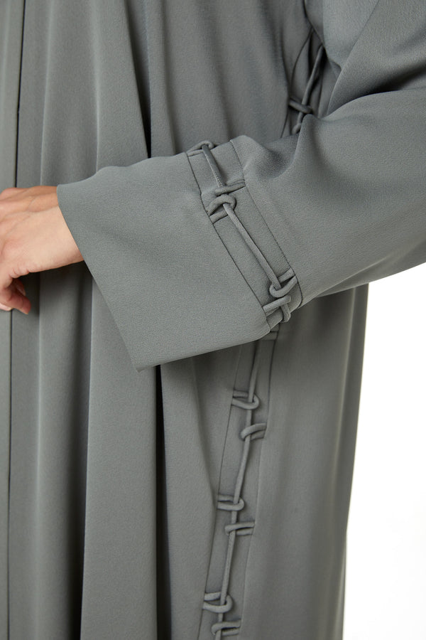 Green Dania Crepe Abaya, Soft Klosh Design