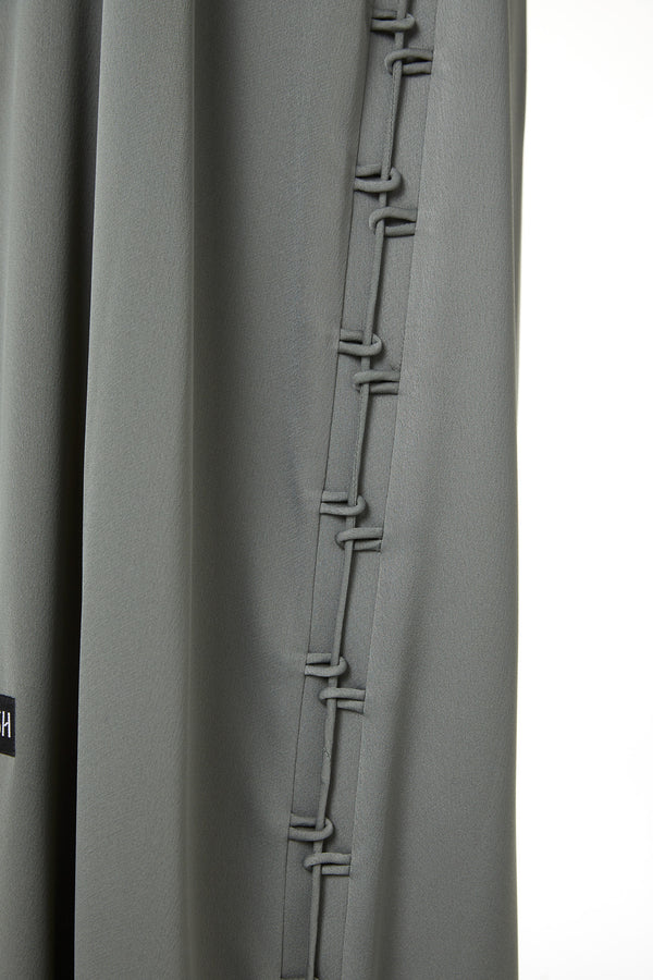 Green Dania Crepe Abaya, Soft Klosh Design