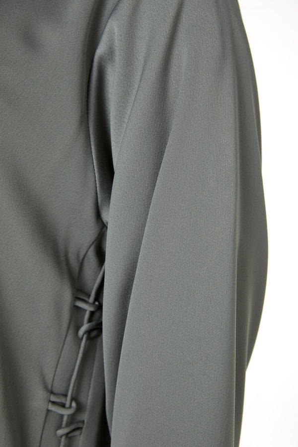 Green Dania Crepe Abaya, Soft Klosh Design