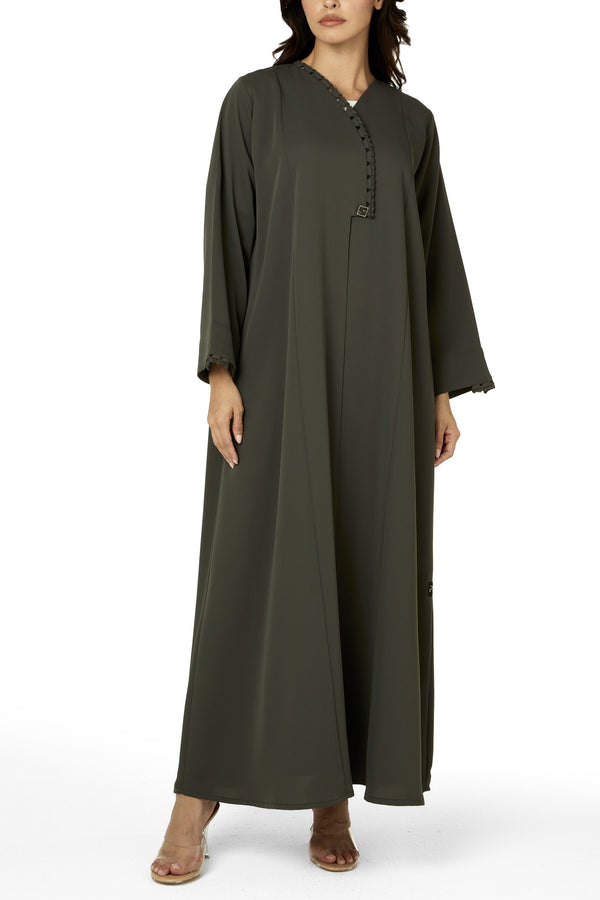 Green Sovia Crepe Abaya