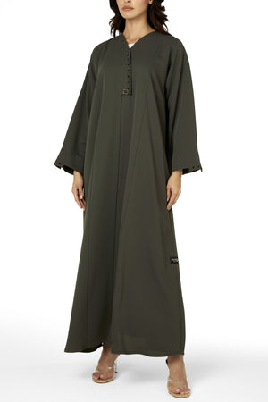 Green Sovia Crepe Abaya