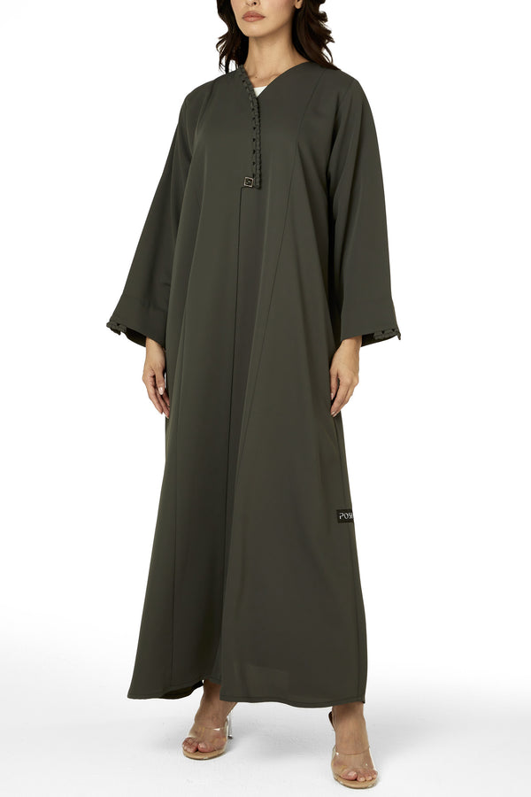 Green Sovia Crepe Abaya
