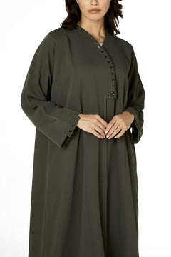 Green Sovia Crepe Abaya