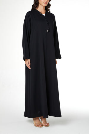 Black Sovia Crepe Abaya