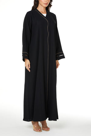 Black Wave Crepe Abaya