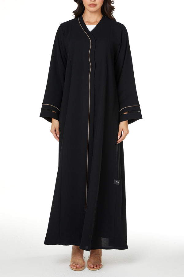 Black Wave Crepe Abaya