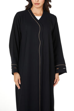 Black Wave Crepe Abaya