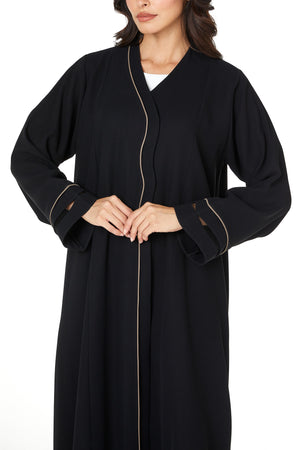 Black Wave Crepe Abaya