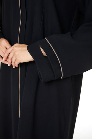 Black Wave Crepe Abaya