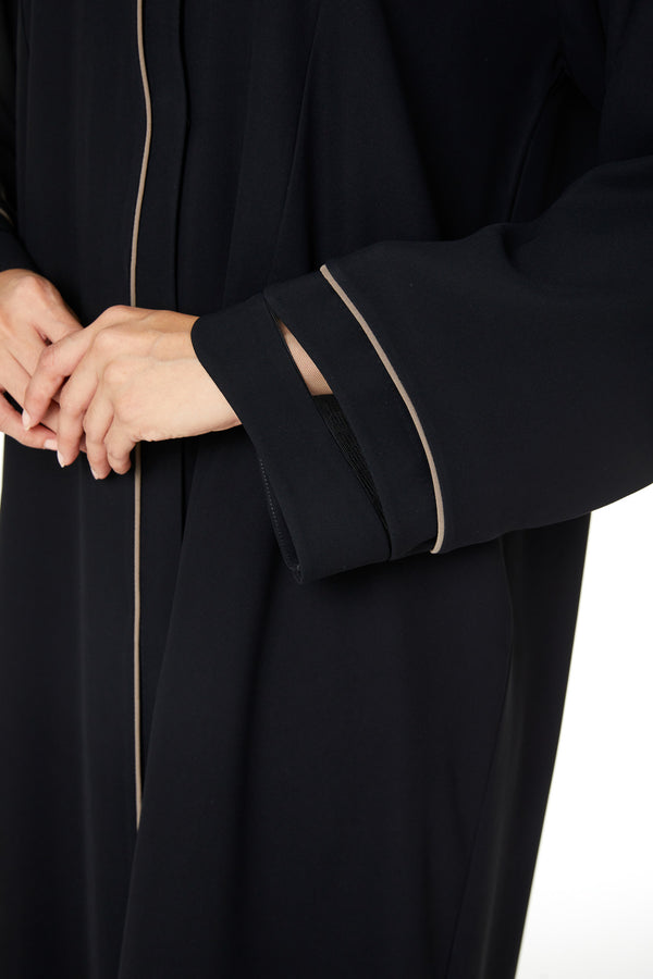 Black Wave Crepe Abaya
