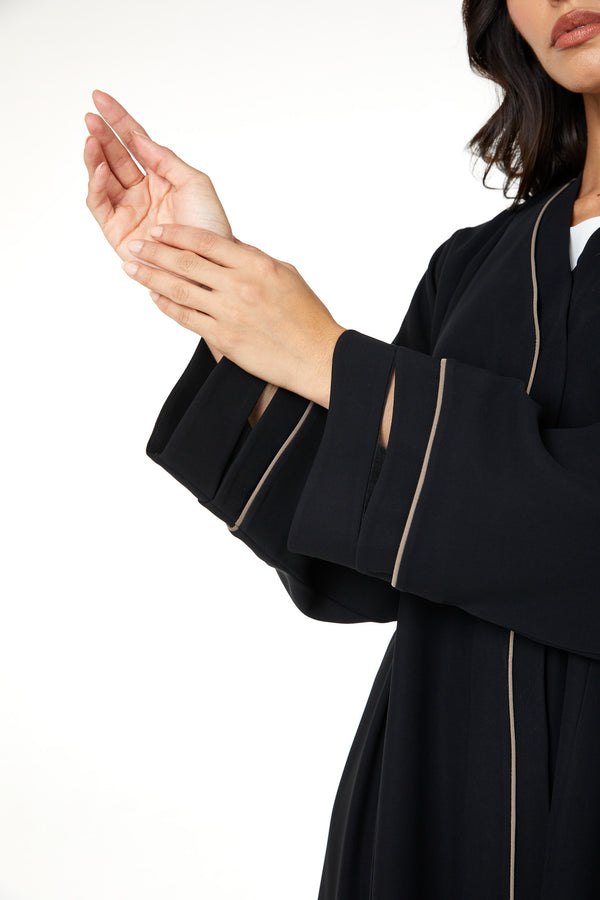 Black Wave Crepe Abaya