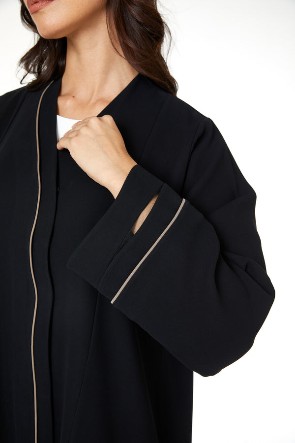 Black Wave Crepe Abaya