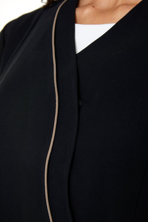 Black Wave Crepe Abaya