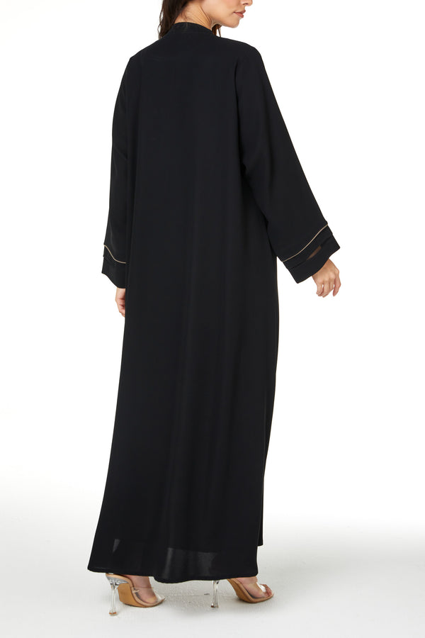 Black Wave Crepe Abaya