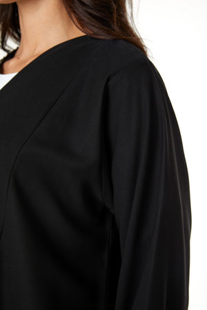 Black nova crepe, Front Beadwork Detail