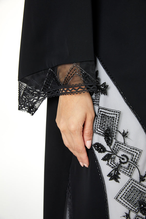 Black royal nada, Side Panel Beadwork Net Detail