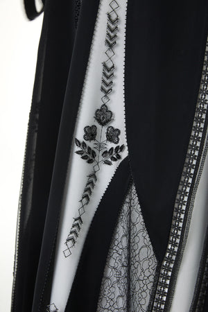 Black royal nada, multi Lace Beadwork Detail