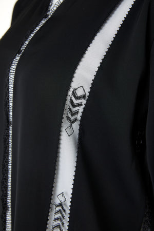 Black royal nada, multi Lace Beadwork Detail