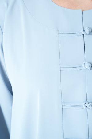 Blue Bio Crepe Abaya with Minimal Design