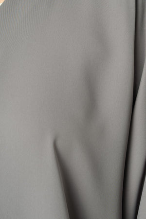 Beige Aroma Crepe Abaya with Beaded Trim Detailing