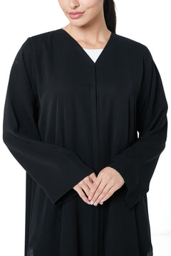 Black Farasha Crepe Abaya, Embroidery