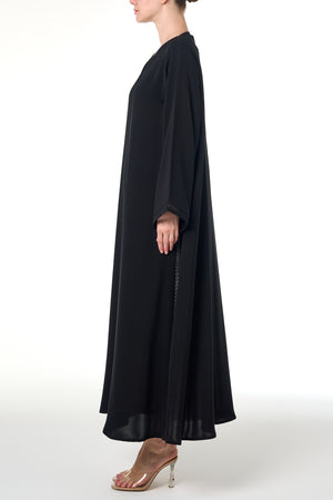 Black Saba Nada Abaya, Lace Detail