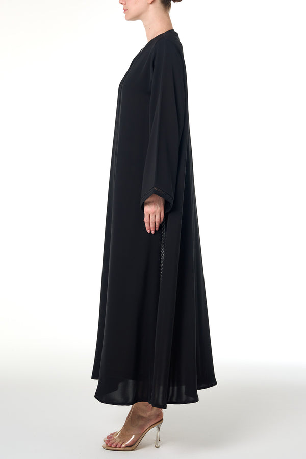 Black Saba Nada Abaya, Lace Detail