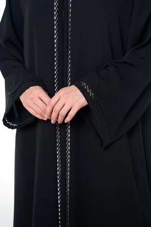 Black Saba Nada Abaya, Lace Detail