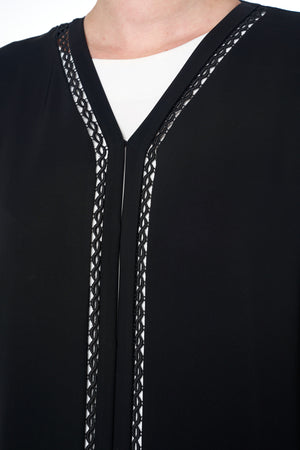 Black Saba Nada Abaya, Lace Detail