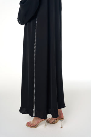 Black Saba Nada Abaya, Lace Detail