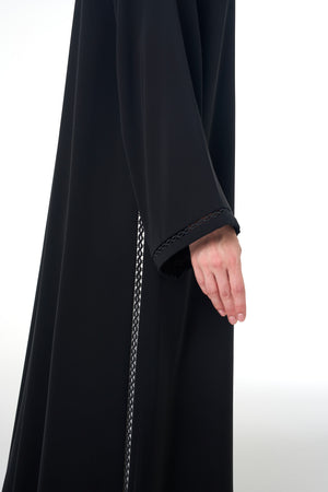 Black Saba Nada Abaya, Lace Detail