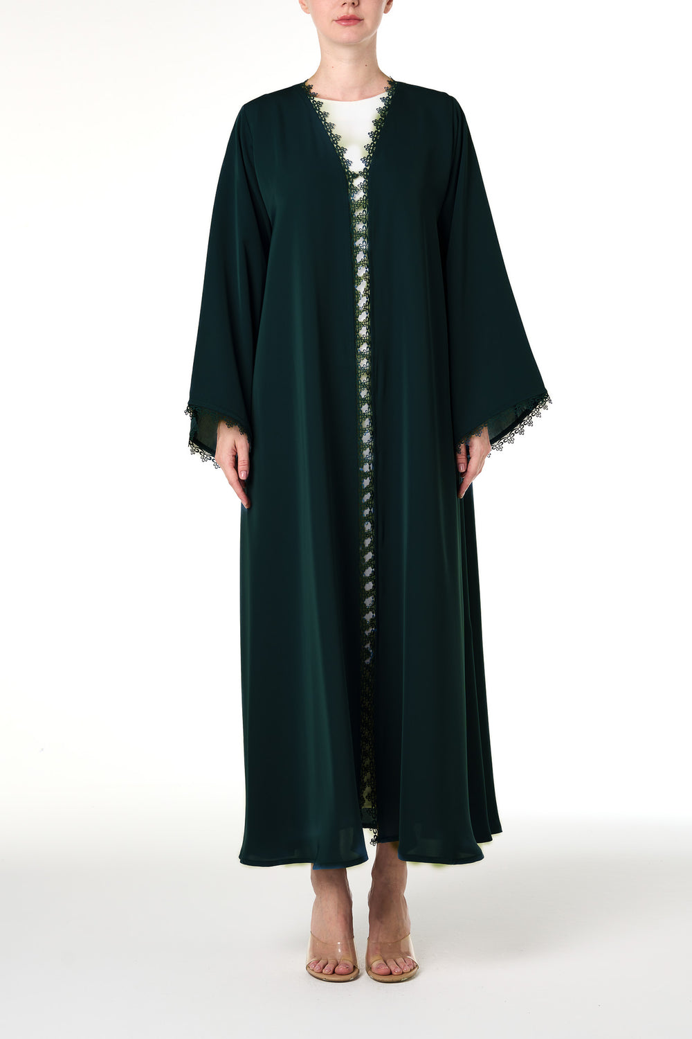 Green Deema Nada Abaya, Lace Detail