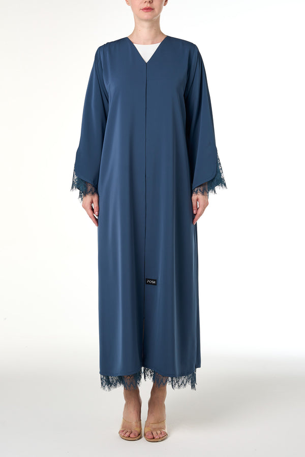 Blue Alya Nada Abaya, Lace Detail