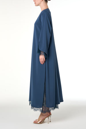 Blue Alya Nada Abaya, Lace Detail
