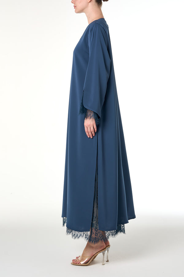 Blue Alya Nada Abaya, Lace Detail