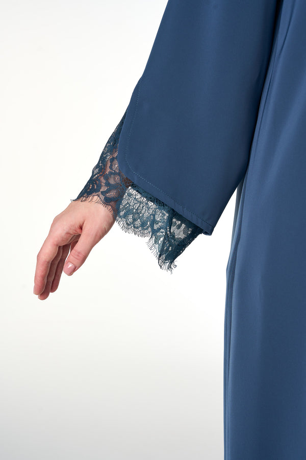 Blue Alya Nada Abaya, Lace Detail