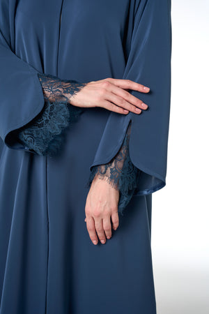 Blue Alya Nada Abaya, Lace Detail