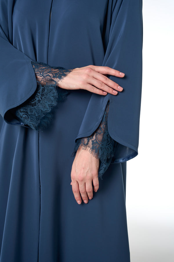 Blue Alya Nada Abaya, Lace Detail
