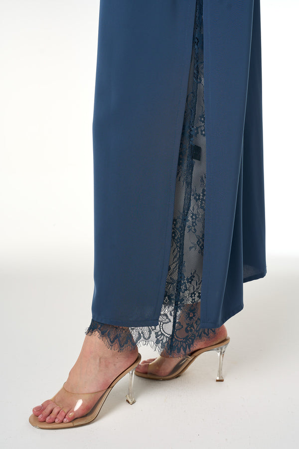 Blue Alya Nada Abaya, Lace Detail