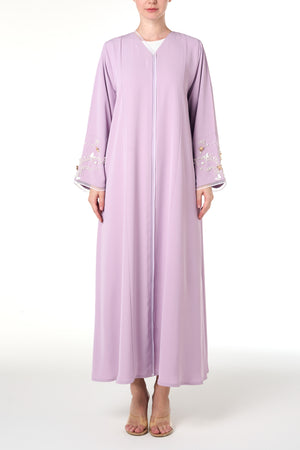 Purple Jouri Nada Abaya, Front Beadwork