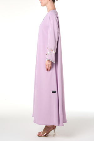 Purple Jouri Nada Abaya, Front Beadwork