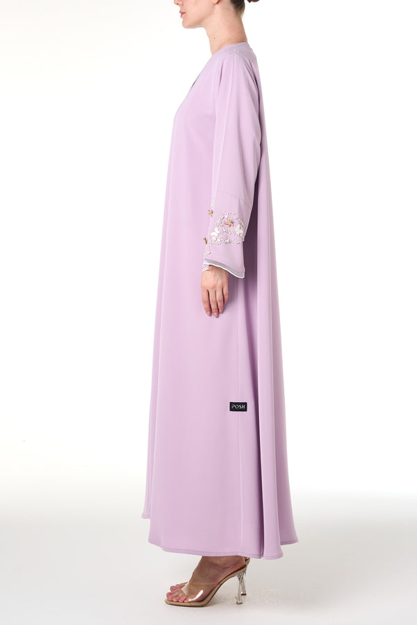 Purple Jouri Nada Abaya, Front Beadwork