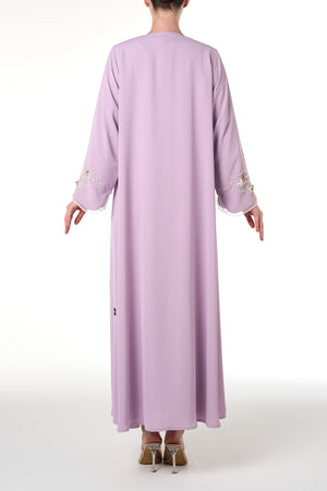 Purple Jouri Nada Abaya, Front Beadwork