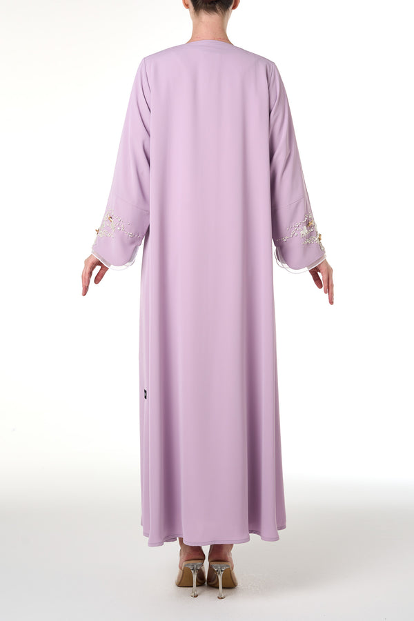 Purple Jouri Nada Abaya, Front Beadwork