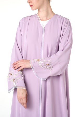 Purple Jouri Nada Abaya, Front Beadwork