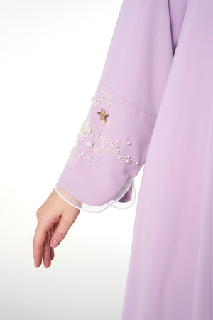 Purple Jouri Nada Abaya, Front Beadwork